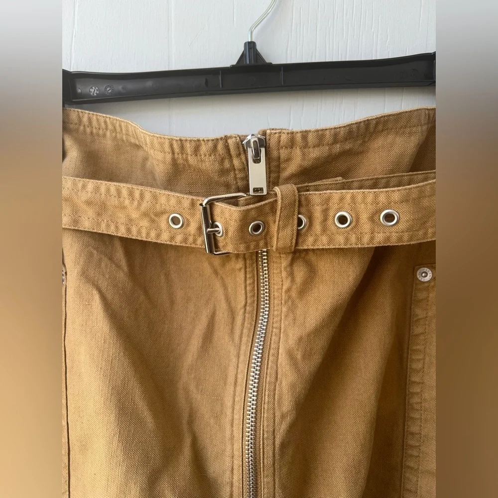 Isabel Marant Parana Paperbag-Waist Cotton Linen-Blend Shorts (size 36/4) - Picture 9 of 16